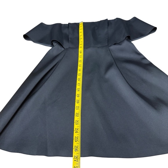 Sandro Black A-Line Cocktail Dress with Flutter Sleeves Mini Size 3 Black Satin - Picture 10 of 15